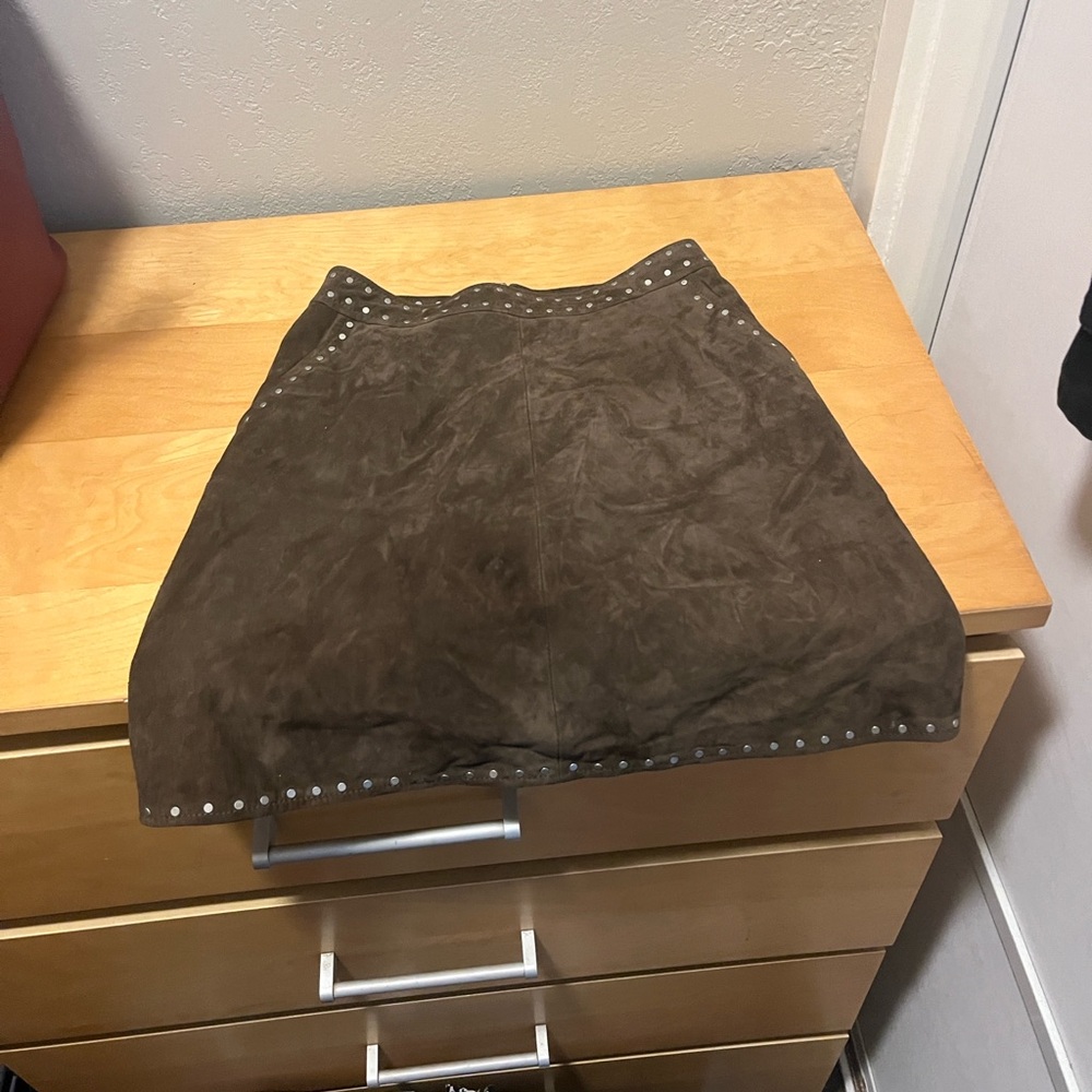 All Saints Brown Suede Mini Skirt